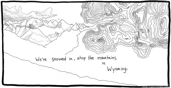 "Unfurling", panel 91 of 177, Wyoming mountaintops