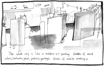 "Unfurling", Panel 24 of 177, San Francisco cityscape